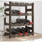 vidaXL Stojan na víno na 16 lahví šedý z masivního borovicového dřeva – Zbozi.Blesk.cz