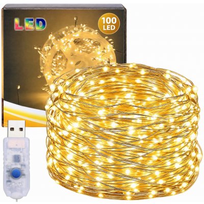 Real Home Vánoční světýlka na drátě, 100 LED diod, vánoční dekorace, světýlka, 3 m – Hledejceny.cz
