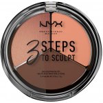 NYX Professional make-up paletka 3 Steps To Sculpt Face Sculpting Palette Deep 5 g – Zbozi.Blesk.cz