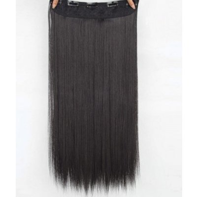 Vlasy clip in 250 g - přírodní černé vlasové příčesky rovné 55 cm – Zboží Mobilmania