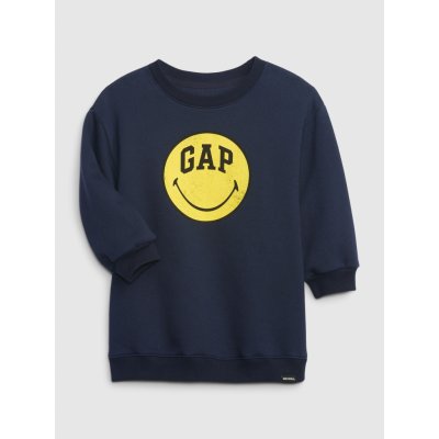 Baby mikinové šaty Gap × SmileyWorld® Tmavě modrá – Zboží Dáma