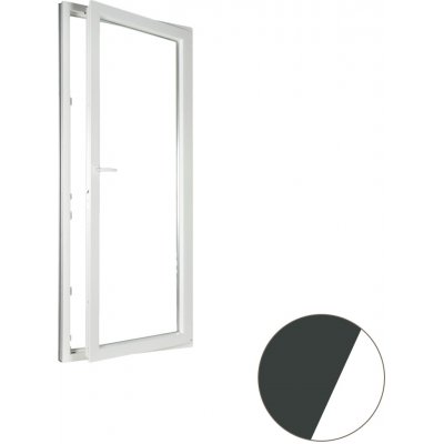 ALUPLAST Plastové jednokřídlové balkonové dveře Dvojsklo Pravé antracit/bílá 100 x 220 cm – Sleviste.cz