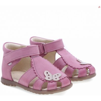 Emel dětské kožené sandálky E2183-23 růžová s motýlkem