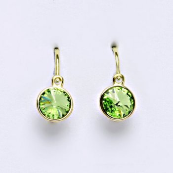 Čištín dětské žluté zlato kolečka se Swarovski krystalem NK 1336 peridot 10907