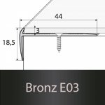 Profil Team Schodová hrana stříbro E01 1,2 m 3mm 44x18,5mm – Sleviste.cz