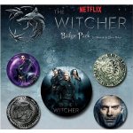 CurePink Set 5 Placek Netflix Zaklínač průměr 2,5 cm a 3,8 cm – Zboží Dáma