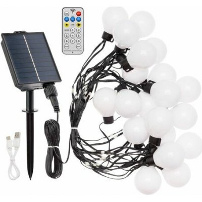 LOTTI led bulb w řetěz solar PXL 20L-G50-N RC WW 8m – Hledejceny.cz