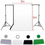 Fotověci Fotoplátno Fotopozadí Fotografické Pozadí 3 x 6m - Výběr Barev Barva: Černá – Zboží Mobilmania