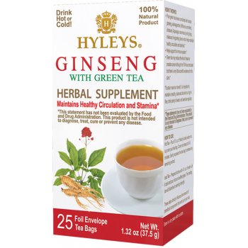 Hyleys zelený čaj s ženšenem 25 x 1,5 g