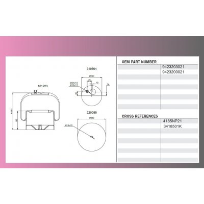 měch pérování MERCEDES ATEGO,ACTROS- zadní se zvonem | Zboží Auto