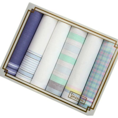 Ëtex Dámské látkové kapesníky VASSINI - 6 kusů modrá světlá – Zboží Mobilmania