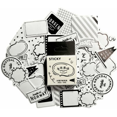 Sada samolepek - Černobílé (46ks) – Zboží Živě