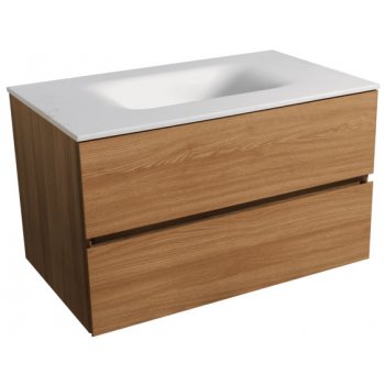 Naturel Koupelnová skříňka s umyvadlem bílá mat Verona 66x51,2x52,5 cm světlé dřevo VERONA66BMSD