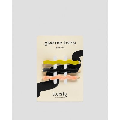 Twisty Sada vlnitých sponek do vlasů - zelená, černá, růžová 3 ks – Zboží Dáma