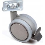Strong Kolečko 75 mm otočné měkčené s brzdou šedé – Zboží Mobilmania