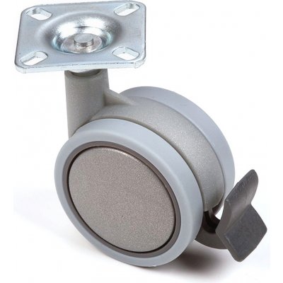 Strong Kolečko 75 mm otočné měkčené s brzdou šedé – Zboží Mobilmania