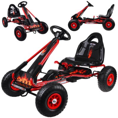 Jokomisiada Šlapací sportovní motokára s nafukovacími koly červená – Zbozi.Blesk.cz