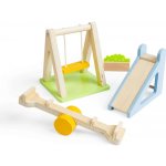Bigjigs Toys Dřevěný nábytek do domečku pro panenky Venkovní hřiště – Zboží Mobilmania