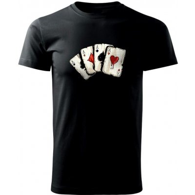Poker karty kreslené Klasické triko černá – Hledejceny.cz