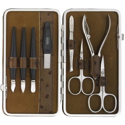 GöSol Solingen Dámská kožená manikúra 1842-100 hnědá pštros – Zboží Dáma