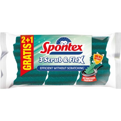 SPONTEX Scrub&Flex houbička 3 ks – HobbyKompas.cz