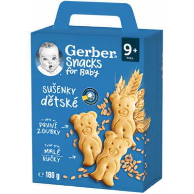 Gerber Snacks dětské sušenky 180 g – Zbozi.Blesk.cz