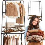 SongmicsHome Stojan na oblečení ELIAS 100 x 45 x 160 cm hnědá/černá RGR112B01 – Zboží Dáma