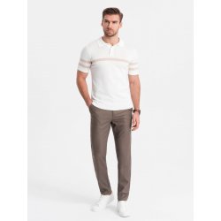 Ombre Clothing Hnědé pánské slim fit chino kalhoty