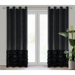 Takoy Závěs CARLI ze sametu zdobený jemnými volány 140 x 250 cm-HF-454057 | 140 x 250 cm – Hledejceny.cz