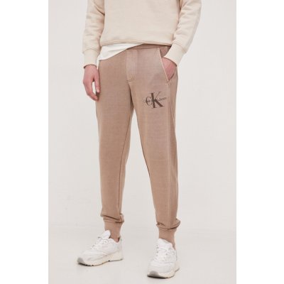 Calvin Klein Jeans Bavlněné tepláky hnědá J30J322929.PPYX – Zboží Mobilmania