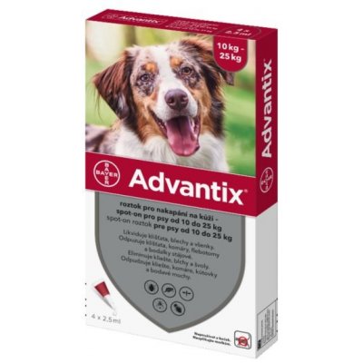 Advantix Spot-on pro psy 10-25 kg 4 x 2,5 ml