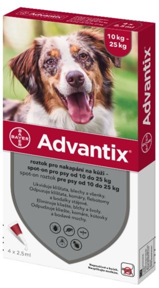 Advantix Spot-on pro psy 10-25 kg 4 x 2,5 ml