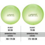 Gymnastický míč Lifefit Transparent 65cm - zelená