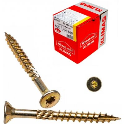 KLIMAS Wkret-met WKCS Ø6 mm TX-30 konstrukční vrut do dřeva se zápustnou hlavou 60 mm - 100 ks – Hledejceny.cz