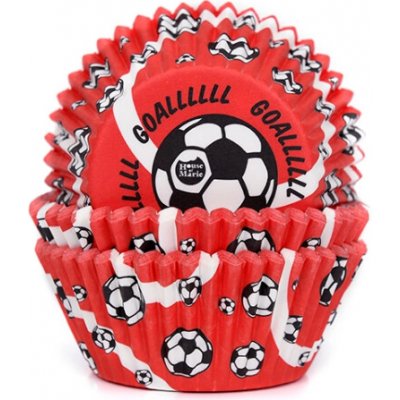 House of Marie Červené košíčky fotbal na cupcake 50ks 50x33mm – Sleviste.cz