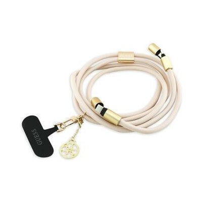 Guess Crossbody popruh 4G Charm s nabíjecím kabelem USB-C/USB-C - béžová – Hledejceny.cz