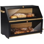Bambusový chlebník Leader Accessories, 2patrový, černý, 50x25x37 cm – Zboží Mobilmania
