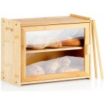 Bambusový dvouúrovňový chlebník se štípačkami 40 × 20 × 31 cm – Hledejceny.cz
