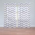 Sablio Záclony Modré vlnky: 2ks 150x250cm – Hledejceny.cz
