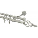 HEBR Garnýž Azur matná stříbrná dvojitá 300 cm – Zboží Mobilmania