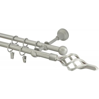 HEBR Garnýž Azur matná stříbrná dvojitá 300 cm – Zboží Mobilmania