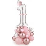Party Deco Sada na balonkový buket První narozeniny růžový 90 x 140 cm – Zboží Dáma