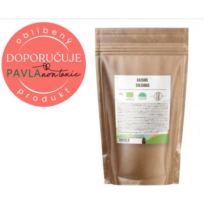 BrainMax Pure Rozinky Sultánky sušené BIO 500 g – Sleviste.cz