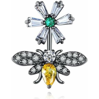Krista Paulitti Rhodium ozdoby na NailArt TRIPLE AAA ZIRCON SELECTION BLACK PLATING Ø 15 MM X 19 MM MIX COLOR – Hledejceny.cz