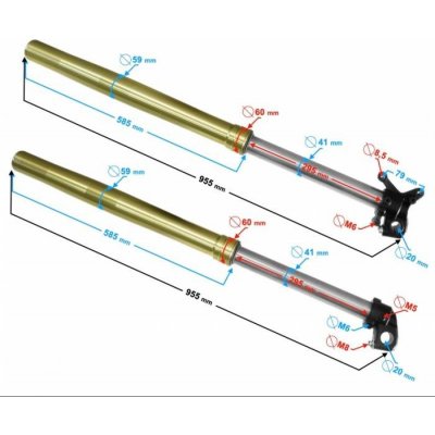 Přední tlumiče pro Mikilon MZK 250cc - mírně poškrábané – Zboží Mobilmania