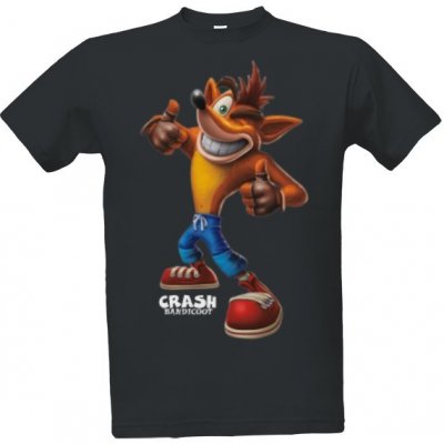 Tričko s potiskem Crash Bandicoot pánské Tmavě šedá – Zboží Mobilmania
