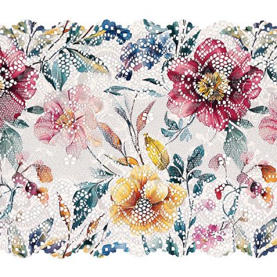 Takoy Elastická krajka 15 cm s potiskem botanical flora – Zboží Mobilmania