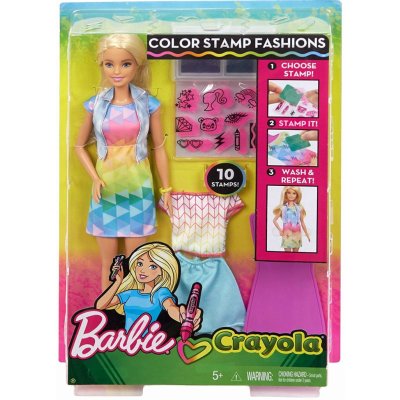 Barbie d.i.y. Crayola s módním potiskem běloška