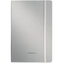 Journalbooks poznámkový zápisník A5 s elastickou zajišťovací páskou stříbrný