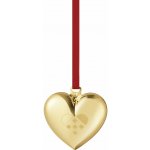 Georg Jensen Pozlacená vánoční ozdoba Heart 2025 sběratelská edice, zlatá barva, kov, textil – Hledejceny.cz
